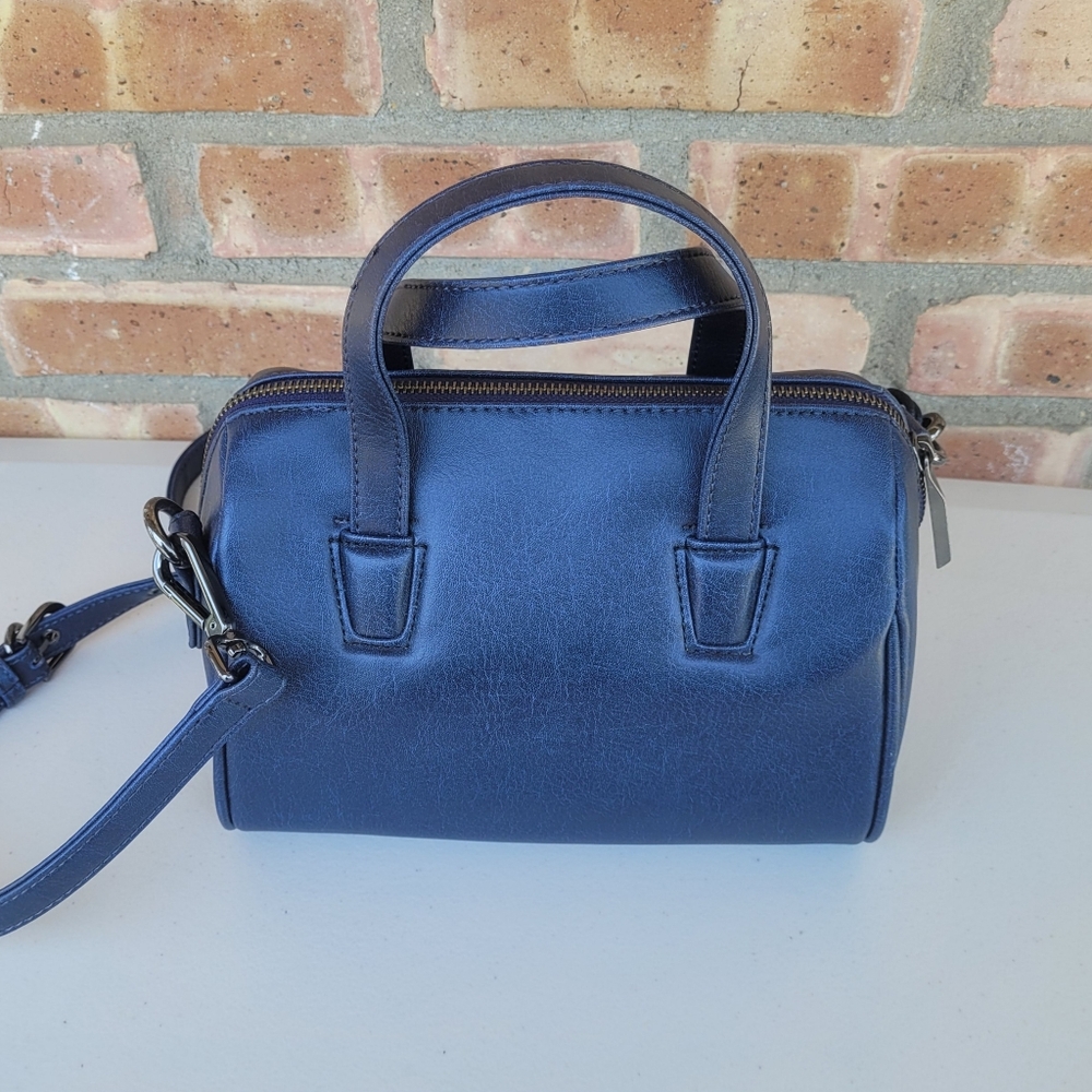 Matt & Nat Mitsuko Small Satchel and Crossbody Bag in Midnight Navy Blue - Picture 2 of 14